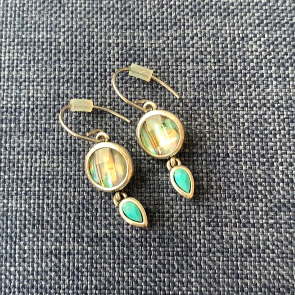 Fossil Silver And Multicolor Stone Earrings